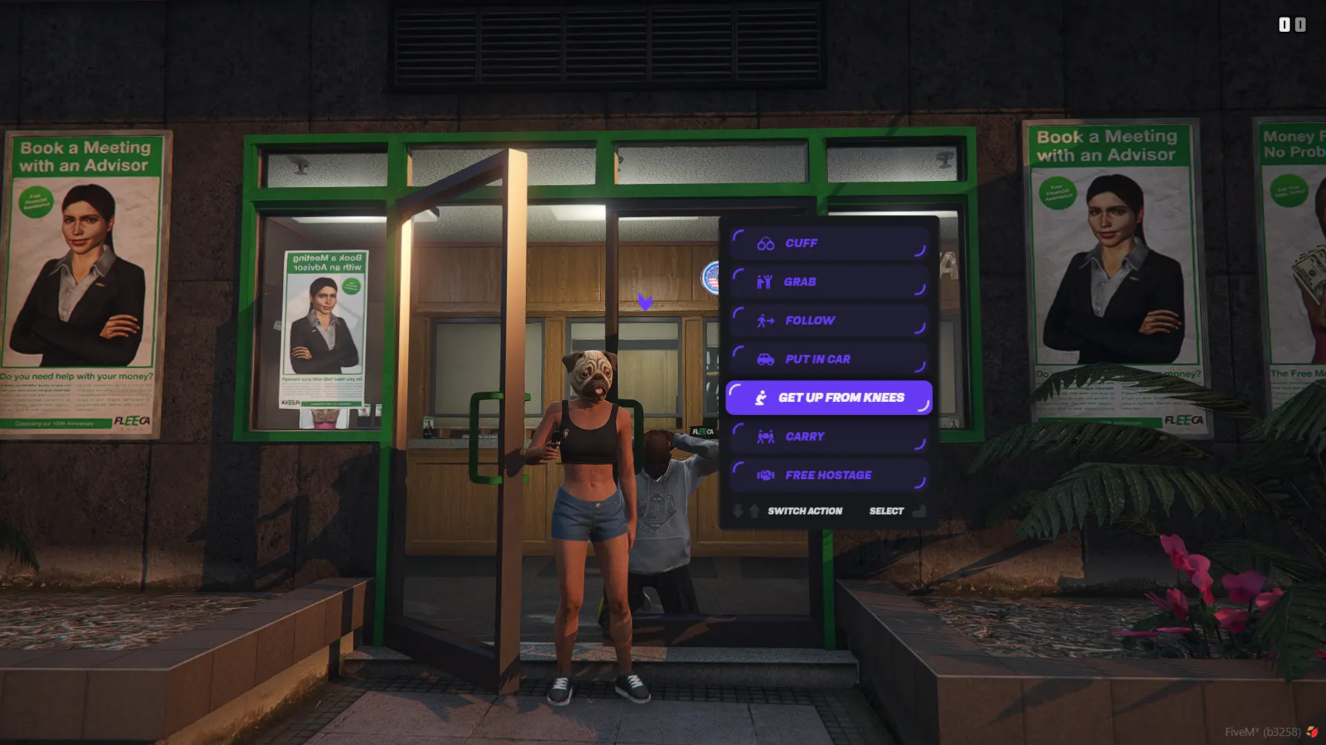 Visual diagram of chunk-based synchronization with multiple players interacting with hostages in real-time